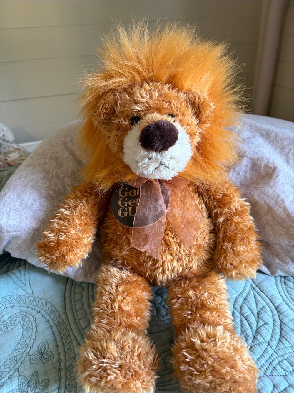 Gund Orange Brown Plush Lion Stuffed Animal  Leo